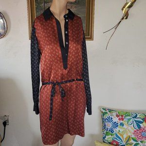 Jason wu Silk Dress Sz4 Multi Color/Pattern Paisley & Floral,Knee,Btn Front